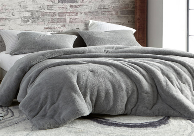 Coma Inducer® Oversized Comforter - Teddy Bear - Silver Gray