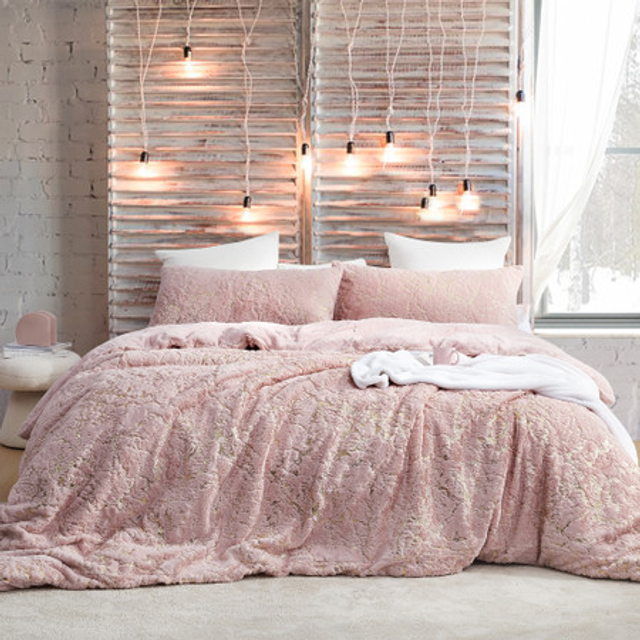 Golden Egg - Coma Inducer® Oversized Comforter - Peachy Pink (with Gold Foil)