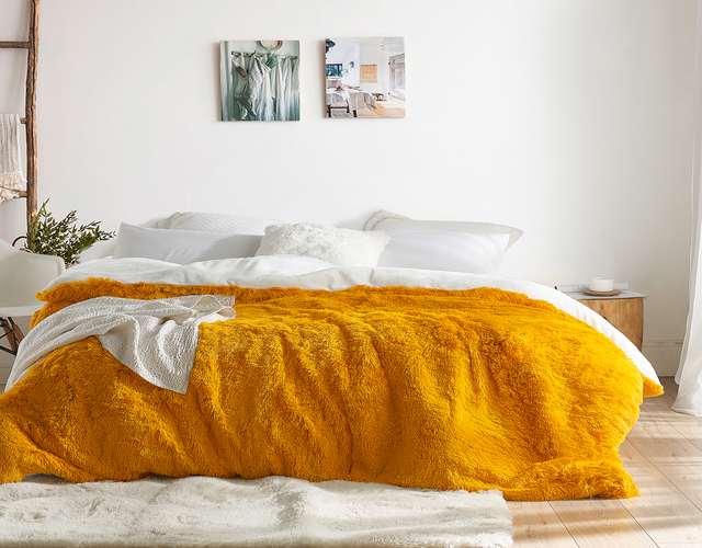 Are You Kidding? - Coma Inducer® Queen Duvet Cover - Citrus/White