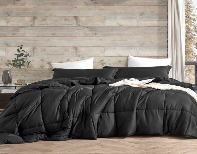 Snorze® Cloud Comforter - Coma Inducer® Ultra Cozy Bamboo - Oversized Twin in Black