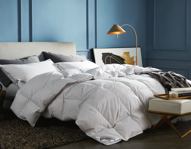 HGOOSE® - Premium 70% Hungarian White Goose Down Comforter - Oversized Queen