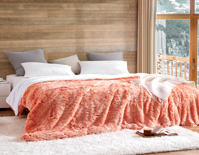 Chommie Weighted Coma Inducer® Queen Comforter - Are You Kidding - Frosted Orange